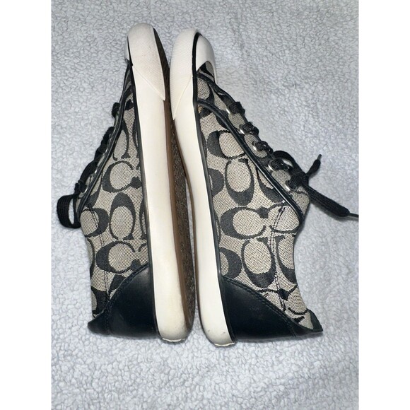 Coach Barrett Signature Logo Women's Sneakers Size 8.5b Black Gray Low Top - Picture 6 of 9